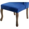 914011 Sillón de diseño clásico NELSON tapizado terciopelo capitoné azul y tachuelas - Imagen 6
