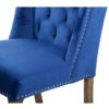 914011 Sillón de diseño clásico NELSON tapizado terciopelo capitoné azul y tachuelas - Imagen 2