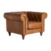 28889 Sillón de diseño vintage RIMA madera de fresno y tapizado piel con capitoné - Imagen 2