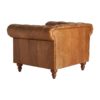 28889 Sillón de diseño vintage RIMA madera de fresno y tapizado piel con capitoné - Imagen 3