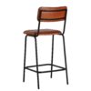 28603 Taburete alto de diseño vintage industrial MORTON hierro y cuero marrón - Imagen 4