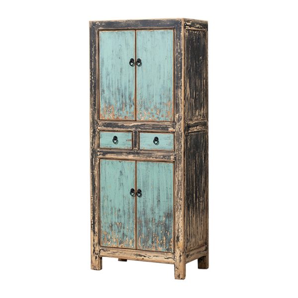 A203 Armario diseño rústico oriental 70 madera acabado desgastado