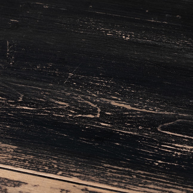 BE276 Cómoda de 9 cajones diseño rústico oriental 180 madera negro acabado desgastado - Imagen 2