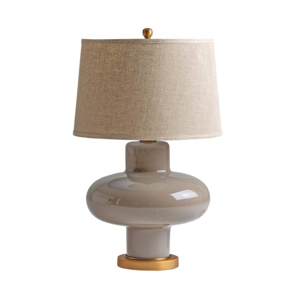26243 Lámpara de sobremesa de diseño clásico 70 cristal, hierro y lino beige