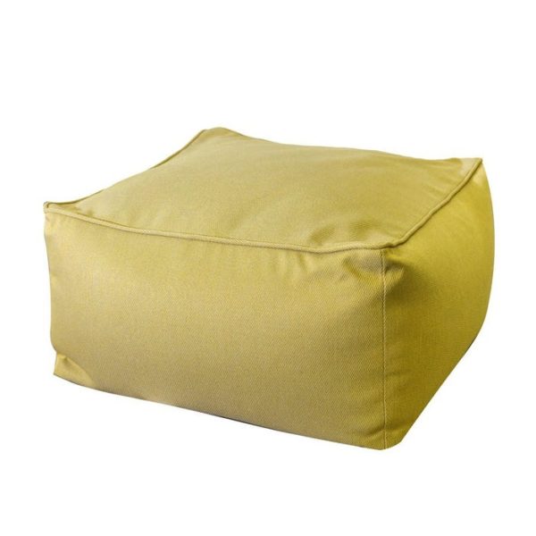 127308 Puff para exterior GISSELE 70 bastidor aluminio tapicería MOSTAZA