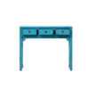 A236 Consola diseño oriental 100 madera azul claro acabado desgastado - Imagen 3