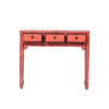A238 Consola diseño oriental 100 madera color coral acabado desgastado - Imagen 3