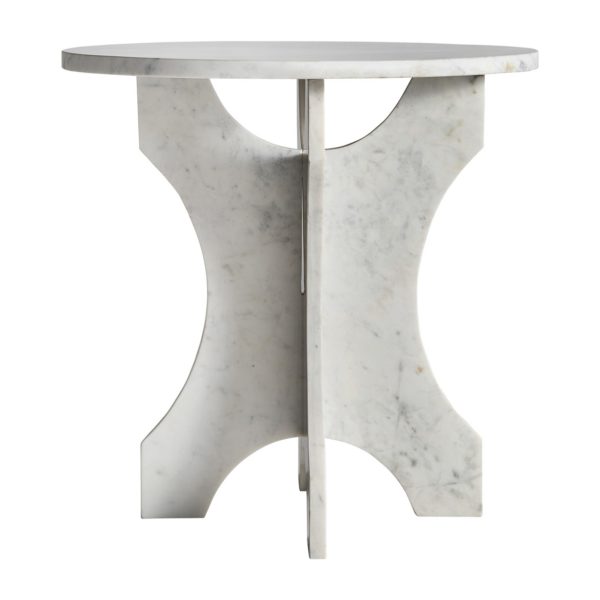 29571 Mesa auxiliar redonda de diseño moderno SICKERT 56 mármol blanco