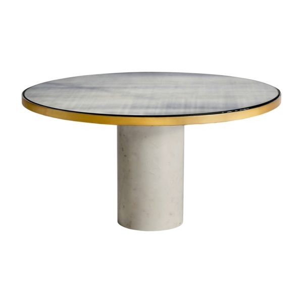 29577 Mesa de centro de diseño Art Decó ORBEY Ø76 hierro, mármol y espejo