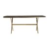 29888 Mesa de comedor de diseño Art Decó MUSSING 180 madera de mango negro y hierro dorado - Imagen 2