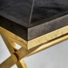 29888 Mesa de comedor de diseño Art Decó MUSSING 180 madera de mango negro y hierro dorado - Imagen 3