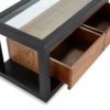 76445/16 Mueble de televisión de diseño moderno 120 madera negro y natural y cristal - Imagen 4