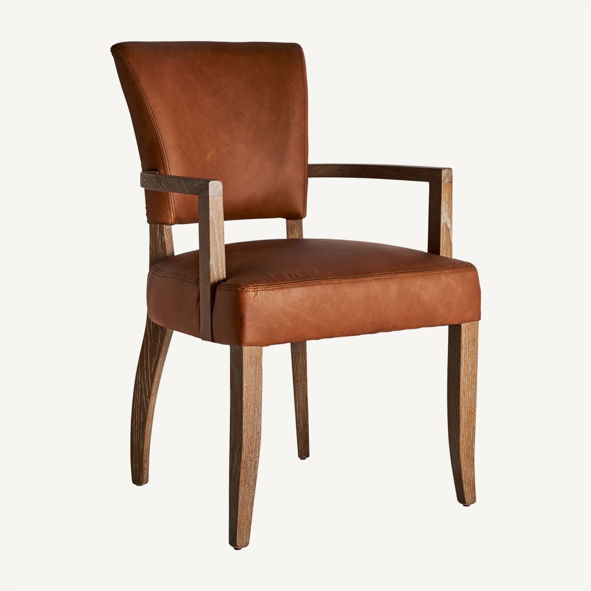 Estupenda silla de madera con reposabrazos y acolchada 56 x 98 x 48