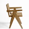 ARTHUR-A Silla diseño nórdico vintage madera roble con asiento y respaldo rejilla