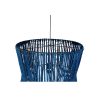 Lámpara de diseño vintage y étnico fibras naturales color azul eléctrico 3