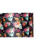 Lámpara de sobremesa de diseño art decó metal dorado y cristal negro con pantalla calaveras multicolor 2