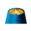 Lámpara de sobremesa de diseño art decó poliresina azul y metal dorado pantalla azul 2