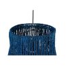 Lámpara de techo de diseño étnico vintage fibras naturales color azul 3