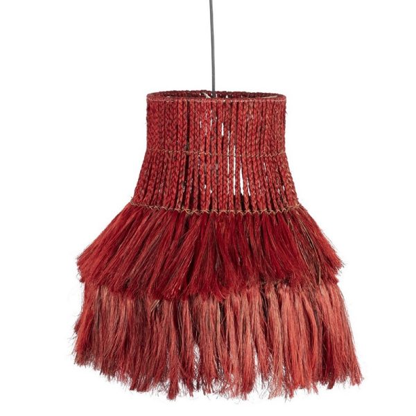 Lámpara de techo diseño étnico vintage fibras naturales color arcilla
