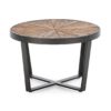 55005/00 Mesa de centro redonda diseño industrial 60 madera y metal negro - Imagen 2