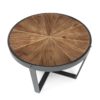 55005/00 Mesa de centro redonda diseño industrial 60 madera y metal negro - Imagen 3