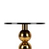 Mesa de comedor redonda de diseño Art decó hierro negro y esferas doradas 3