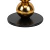 Mesa de comedor redonda de diseño Art decó hierro negro y esferas doradas 4