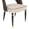 902027 Silla de diseño vintage HOUSTON polipiel marrón y tela beige con patas de hierro negro y dorado - Imagen 3