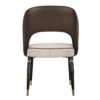 902027 Silla de diseño vintage HOUSTON polipiel marrón y tela beige con patas de hierro negro y dorado - Imagen 5