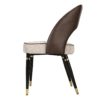 902027 Silla de diseño vintage HOUSTON polipiel marrón y tela beige con patas de hierro negro y dorado - Imagen 6