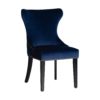 29545 Silla de diseño clásico ISELLA tapizado terciopelo azul marino capitoné con tachuelas doradas - Imagen 2