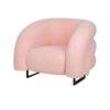 930020 Sillón de diseño Art Decó HANKO tapizado boucle color rosa y acero inoxidable negro - Imagen 2
