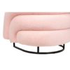 930020 Sillón de diseño Art Decó HANKO tapizado boucle color rosa y acero inoxidable negro - Imagen 3