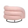 930020 Sillón de diseño Art Decó HANKO tapizado boucle color rosa y acero inoxidable negro - Imagen 6