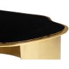 Mesa auxiliar diseño Art Decó forma irregular latón dorado y negro (2)