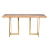288026 Mesa comedor diseño rústico vintage 160 madera de mango y metal dorado - Imagen 2