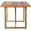 288026 Mesa comedor diseño rústico vintage 160 madera de mango y metal dorado - Imagen 6