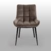 359849 Silla DEVANY de diseño metal negro y tapizada terciopelo color piedra - Imagen 4