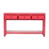 A317 Consola diseño oriental 140 madera rojo acabado desgastado - Imagen 2
