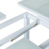 127375 Mesa de centro elevable AGNES 120 aluminio blanco y cristal - Imagen 3