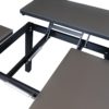 127376 Mesa de centro elevable AGNES 120 aluminio negro y cristal topo - Imagen 3