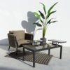 127376 Mesa de centro elevable AGNES 120 aluminio negro y cristal topo - Imagen 4