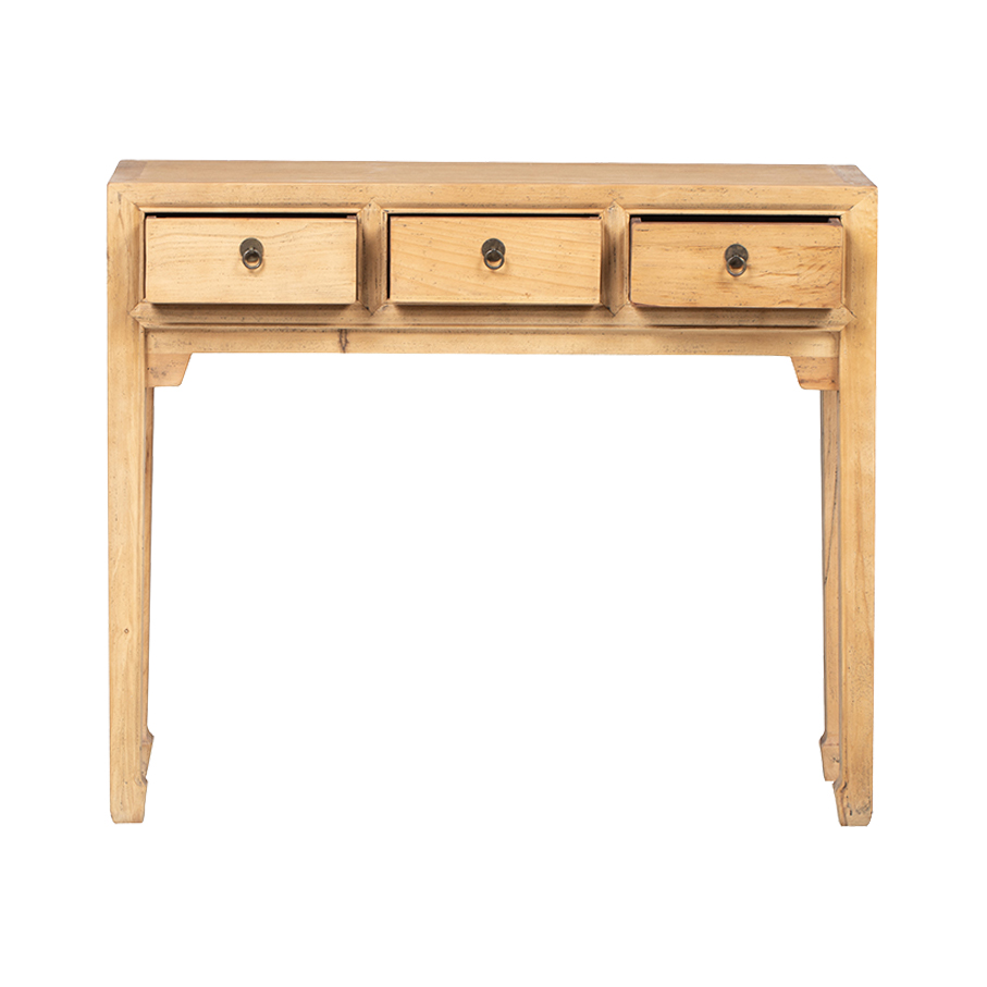 A334 Consola de diseño rústico oriental 100 madera acabado natural - Imagen 2