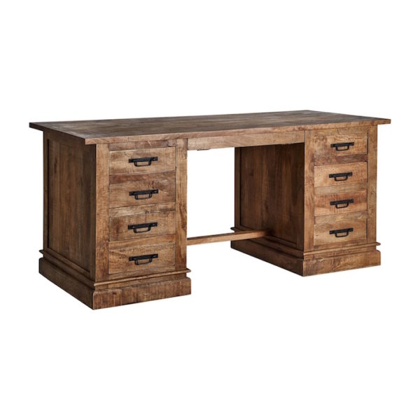 31165 Escritorio de diseño rústico colonial SEARCY 180 madera de mango natural