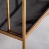 29641 Mesa auxiliar de diseño Art Decó CLAUT 54 hierro dorado y espejo negro - Imagen 4