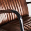 31160 Sillón de diseño vintage NEWRY piel marrón y hierro - Imagen 5