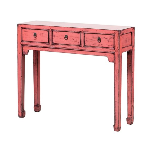 A344 Consola diseño oriental 100 madera rosa con desgastes