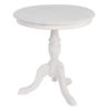 603978 Mesa auxiliar redonda diseño provenzal Ø70 madera de mindi acabado blanco rozado - Imagen 2