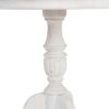 603978 Mesa auxiliar redonda diseño provenzal Ø70 madera de mindi acabado blanco rozado - Imagen 4