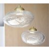 34MR22009 Lámpara de techo de diseño moderno AMEBA cristal traslúcido y metal oro viejo